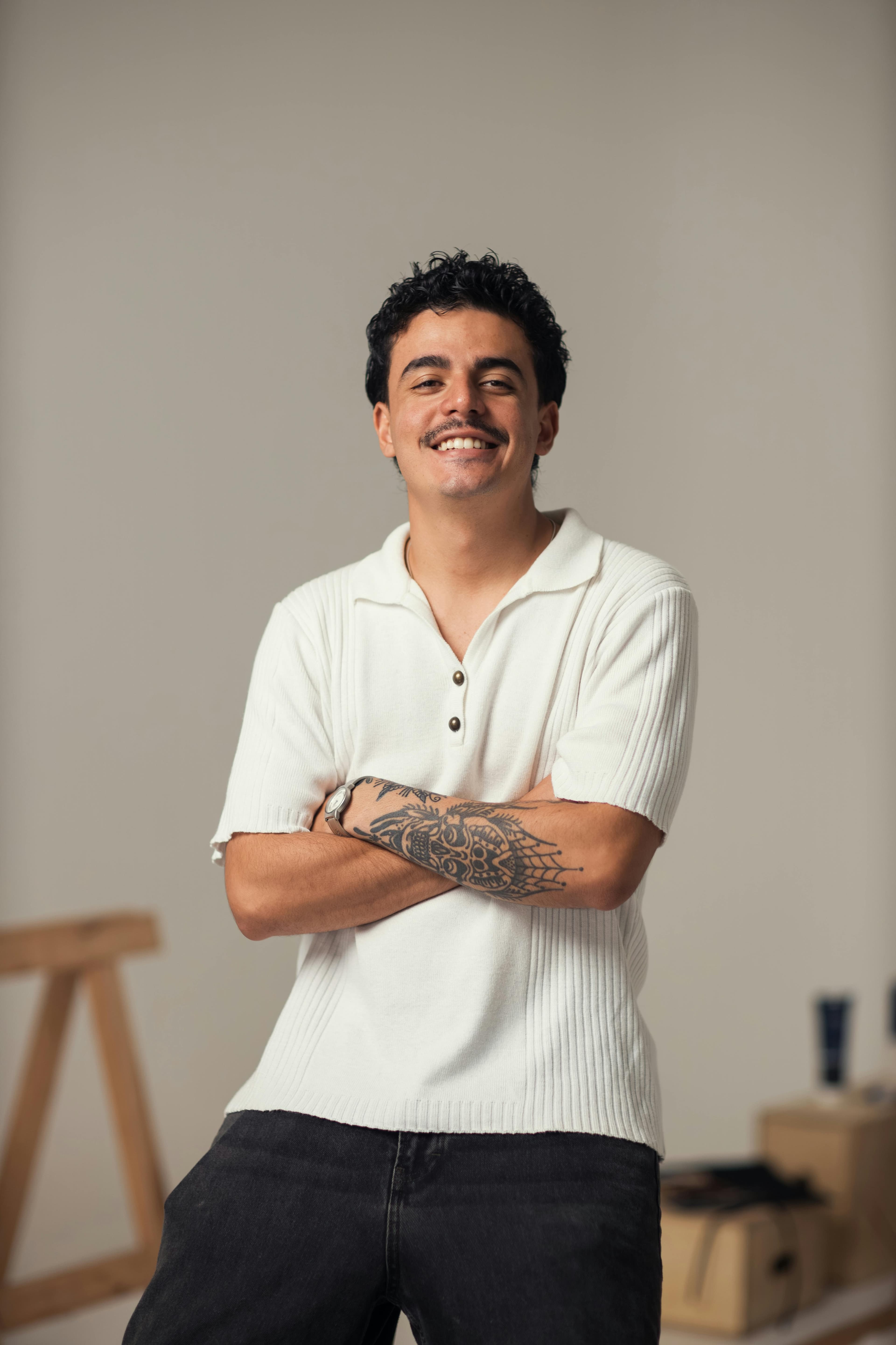 Business owner reviewing messages